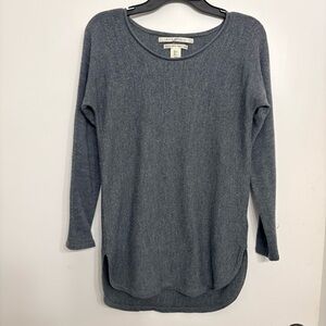 Womens Sz M Max Studio Extra Fine Merino Wool Gray Long Sleeve Pullover Sweater